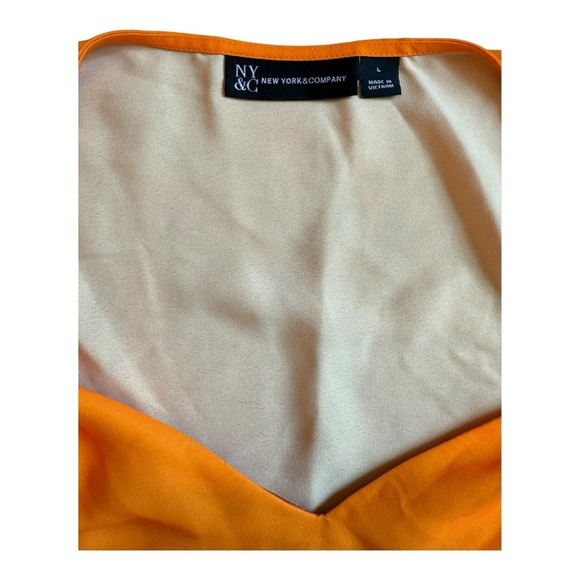 Women's New York & Co Tank Top Size L Orange Red Ombre Sleeveless - Picture 6 of 8